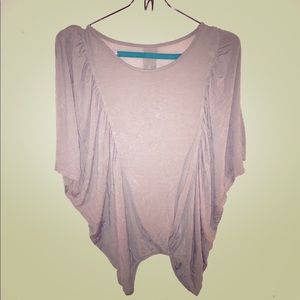 Large size Gray sheer back Bebe dress blouse